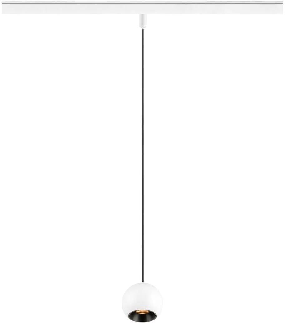 LIGHT EYE® 2.0, 48V Pendelleuchte, DALI, Pendellänge 200 cm, 2700K, 30°, weiß / schwarz - Leuchten mit 3 Phasen Adapter 48V de SLV – photo produit