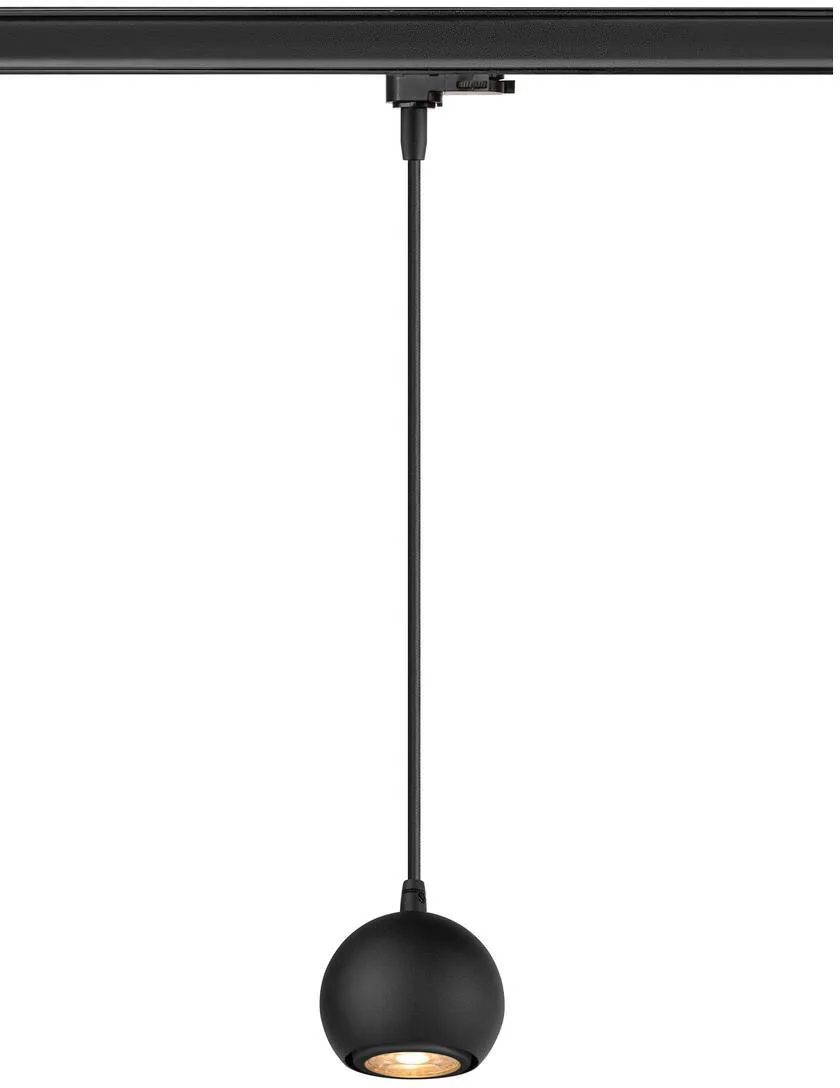 LIGHT EYE® 90, 3~ Pendelleuchte, GU10, Pendellänge 150cm, 1x max. 6W, matt schwarz - Leuchten mit 3 Phasen Adapter 230V de SLV – photo produit