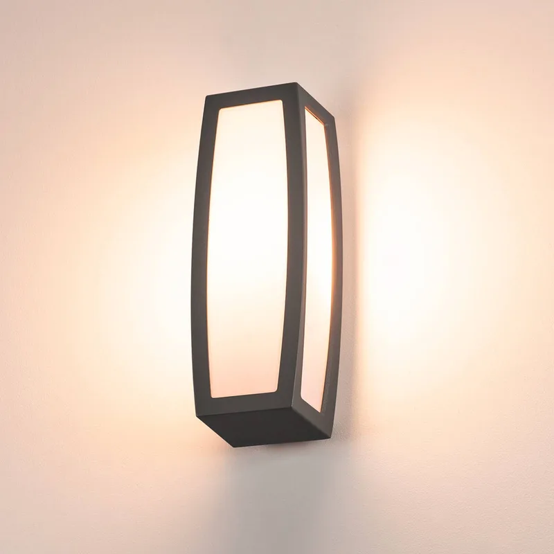 Meridian Box buitenwandlamp, antraciet, breedte 13 cm de SLV en Anthracite, Blanc – photo produit