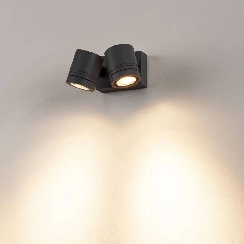 Myra buitenwandlamp, 2-lamps de SLV en Anthracite – photo produit