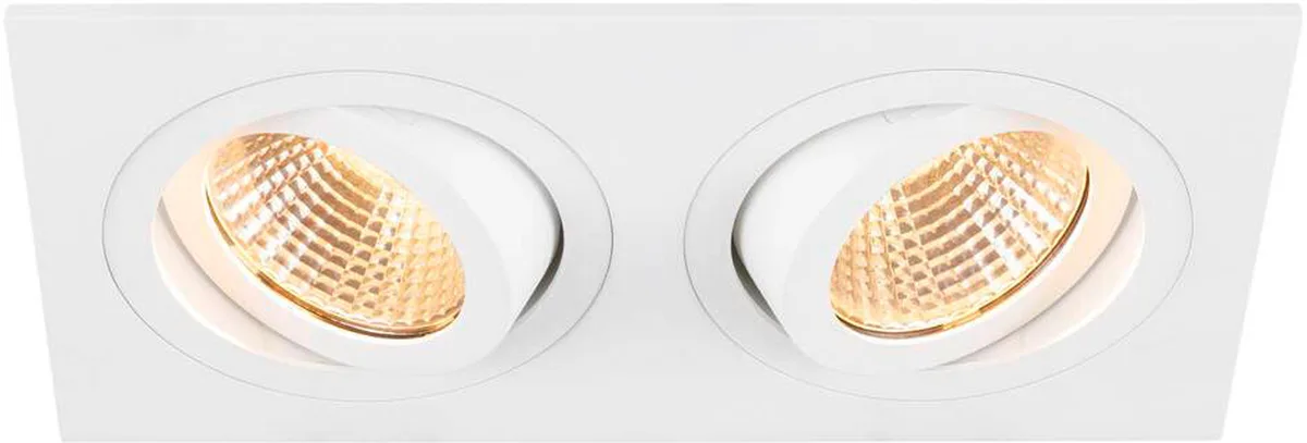 NEW TRIA® 155, Deckeneinbauleuchte, quadratisch, 2700K, zweiflammig, PHASE, 38°, weiß - Wand- und Deckenleuchten de SLV – photo produit