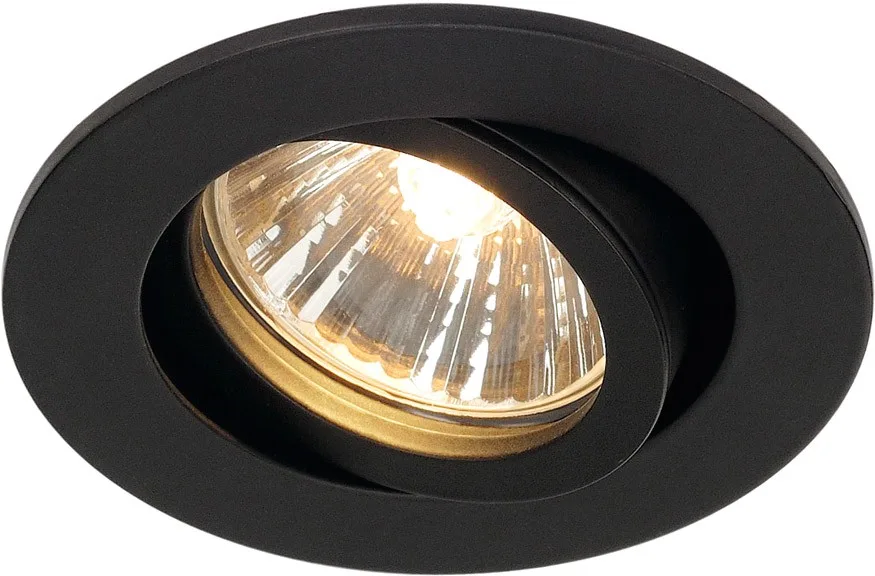 NEW TRIA 68 rund, Indoor Deckeneinbauleuchte, QPAR51, schwarz, 50W - Einbauleuchten från SLV – produktbild