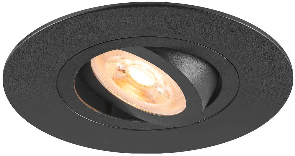 NEW TRIA® 75 XL, Deckeneinbauleuchte, rund, max. 10W, GU10, schwarz - Einbauleuchten från SLV – produktbild
