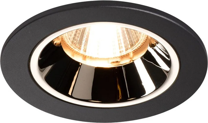 NUMINOS® DL S, Indoor LED Deckeneinbauleuchte schwarz/chrom 2700K 40° inkl. Blattfedern - Downlights de SLV – photo produit