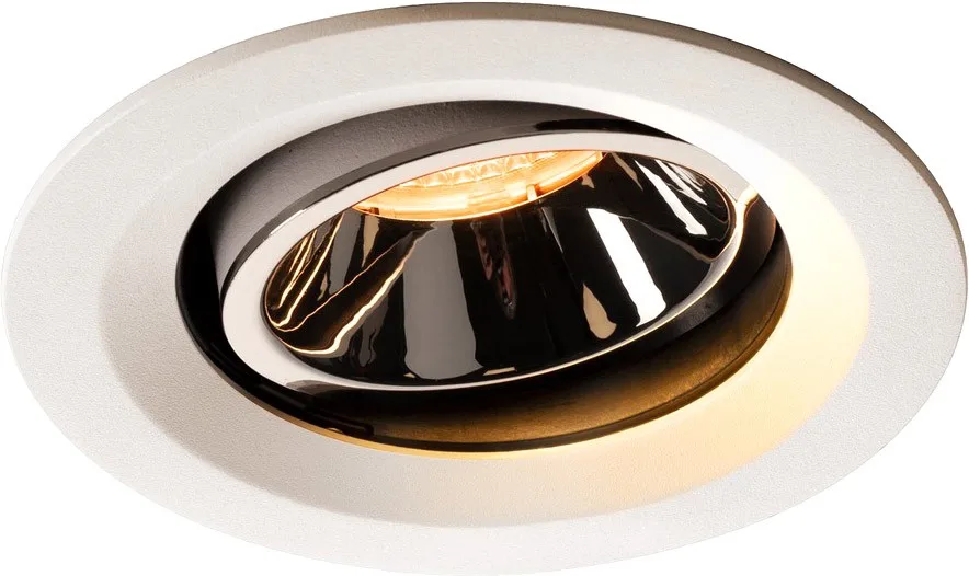 NUMINOS® MOVE DL M, Indoor LED Deckeneinbauleuchte weiß/chrom 2700K 40° dreh- und schwenkbar - Downlights fra SLV – produktbillede