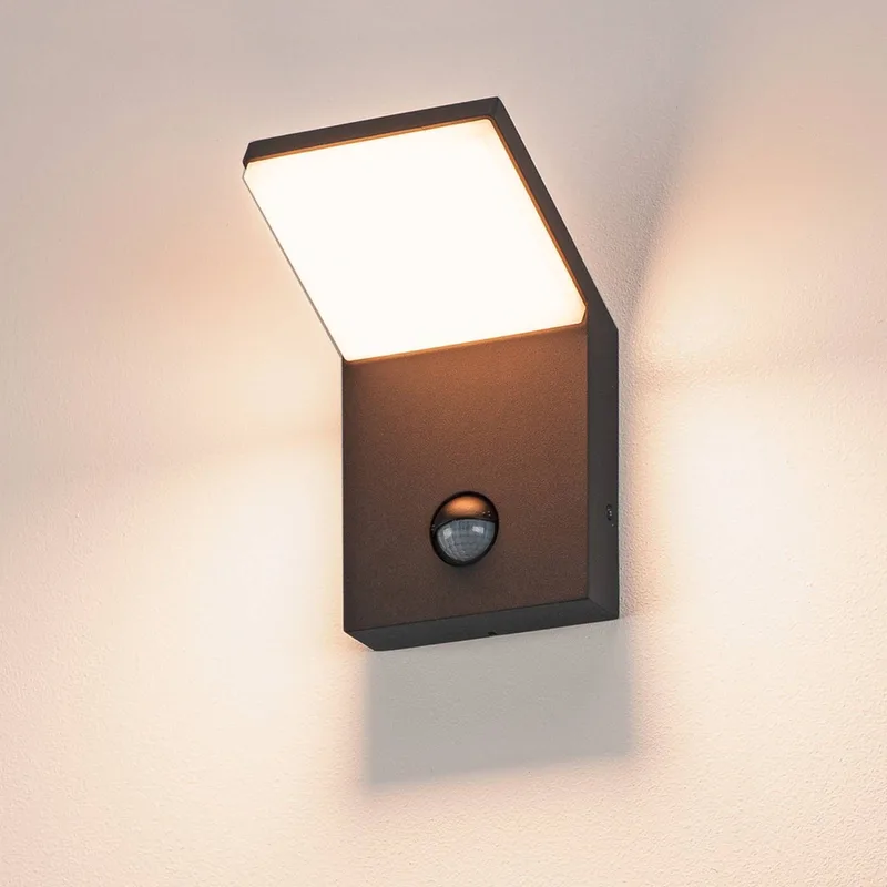 Ordi LED wandlamp, aluminium, breedte 10 cm, sensor fra SLV i Antracit – produktbillede
