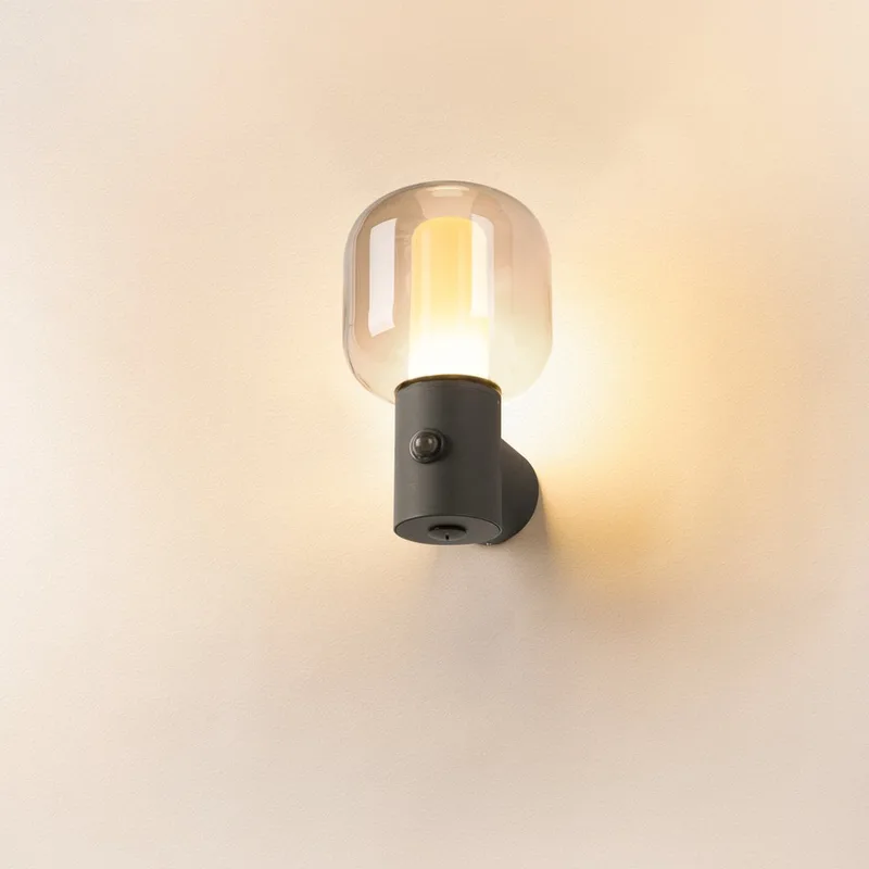 Ovalisk Buiten Wandlamp w/Sensor LED Anthracite by SLV – product photo