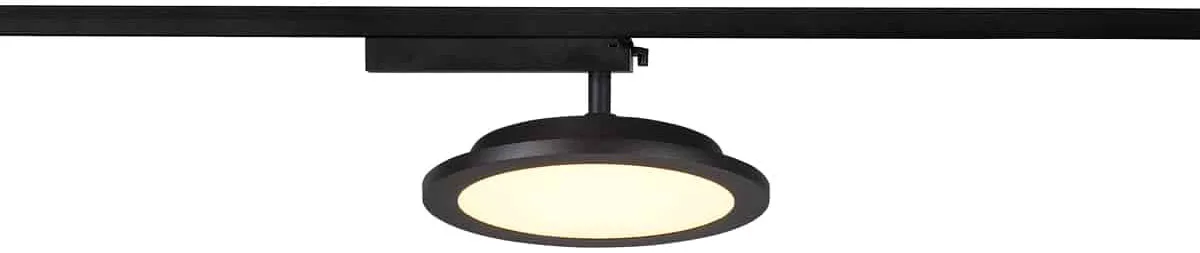PANEL TRACK round 200mm, 1 Phasen Spot schwarz 18W 3000K - Leuchten mit 1 Phasen Adapter van SLV – productfoto