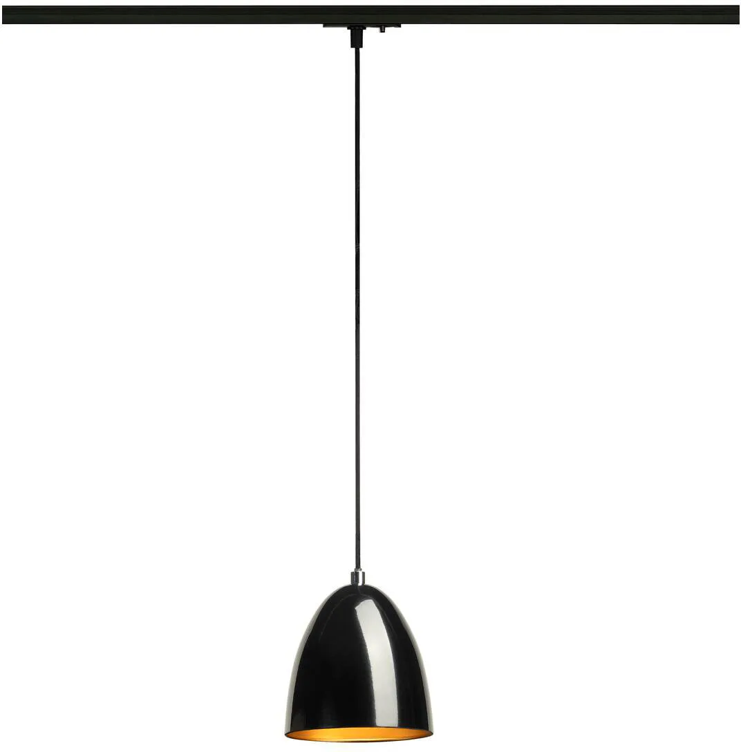 PARA CONE 14, Pendelleuchte für 1 Phasen System, GU10, schwarz/gold - Leuchten mit 1 Phasen Adapter von SLV – Produktfoto