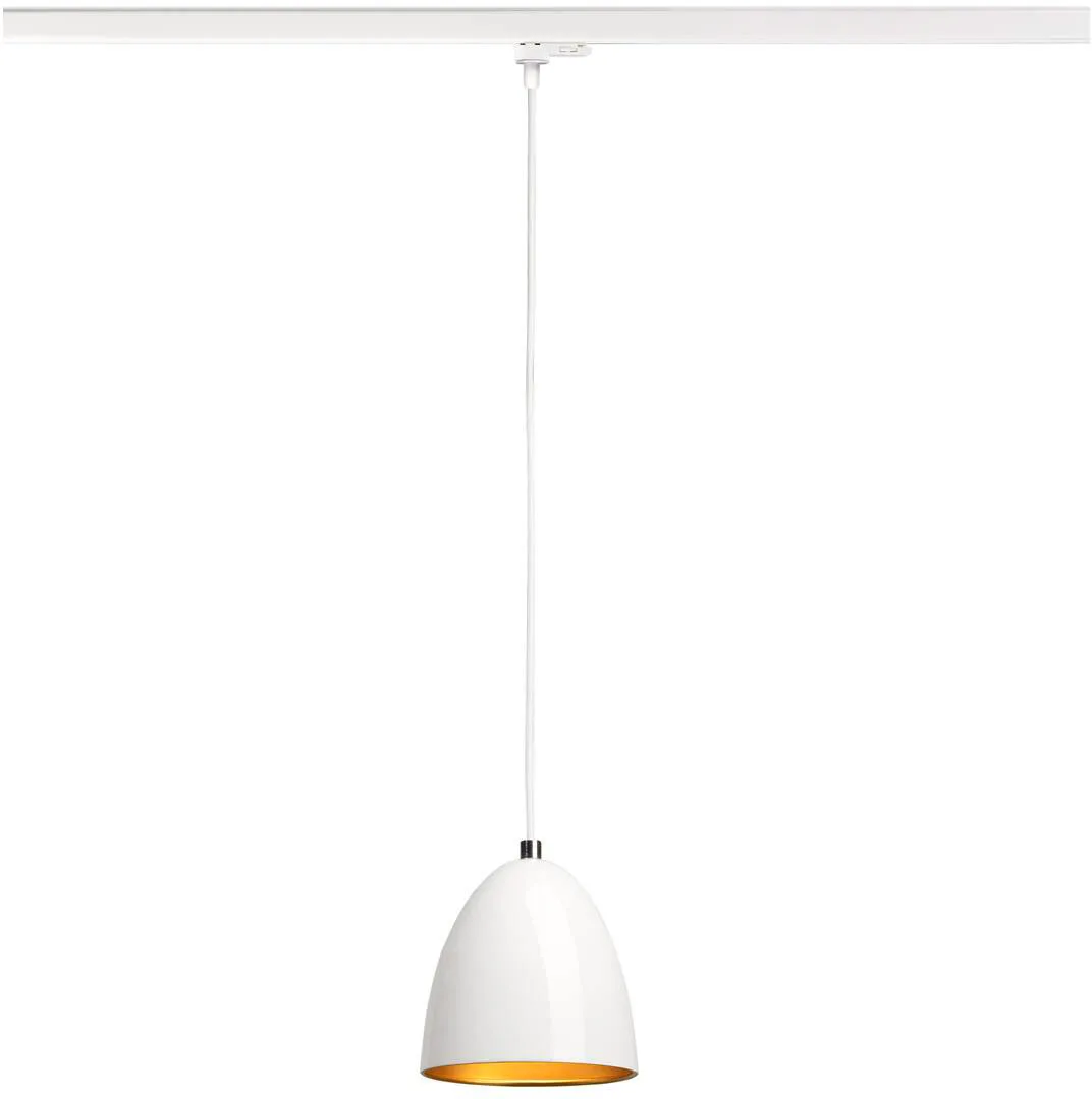 PARA CONE 14, Pendelleuchte für 3 Phasen System, GU10, weiß/gold - Leuchten mit 1 Phasen Adapter von SLV – Produktfoto