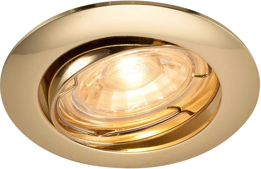 PIKA, Deckeneinbauleuchte, QPAR51, schwenkbar, messing, max. 50W - Downlights von SLV – Produktfoto