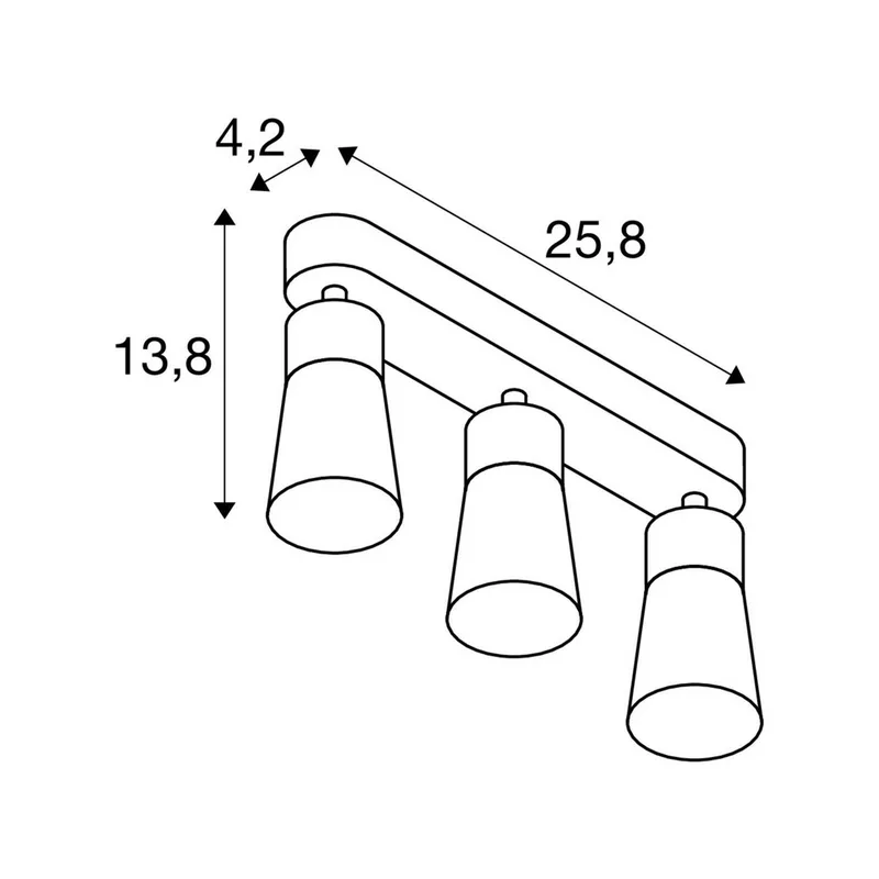 plafondlamp Puri 2.0 Cone, lengte 26 cm, 3-lamps. från SLV i Vit – produktbild
