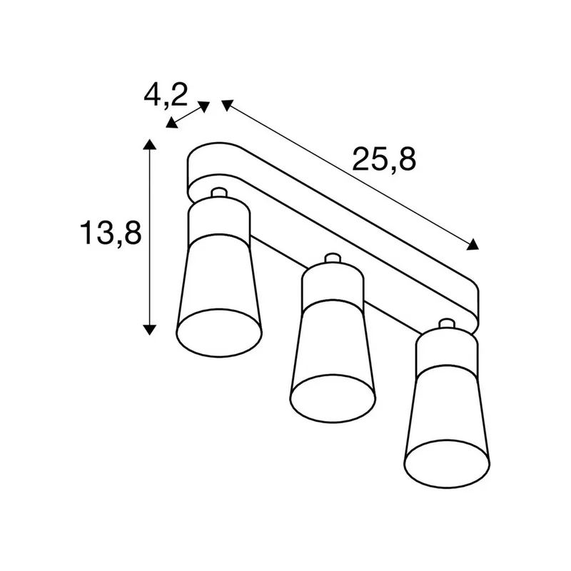 plafondlamp Puri 2.0 Cone, lengte 26 cm, 3-lamps. von SLV in Schwarz – Produktfoto