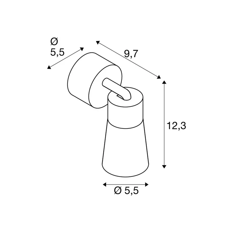 plafondlamp Puri 2.0 Cone, Ø 5 cm, metaal van SLV in Grijs – productfoto