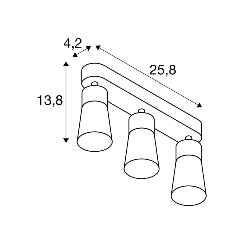 loftlampe Puri 2.0 Cone sort/guldfarvet 26 cm 3 lyskilder fra SLV i Sort, Guld – produktbillede