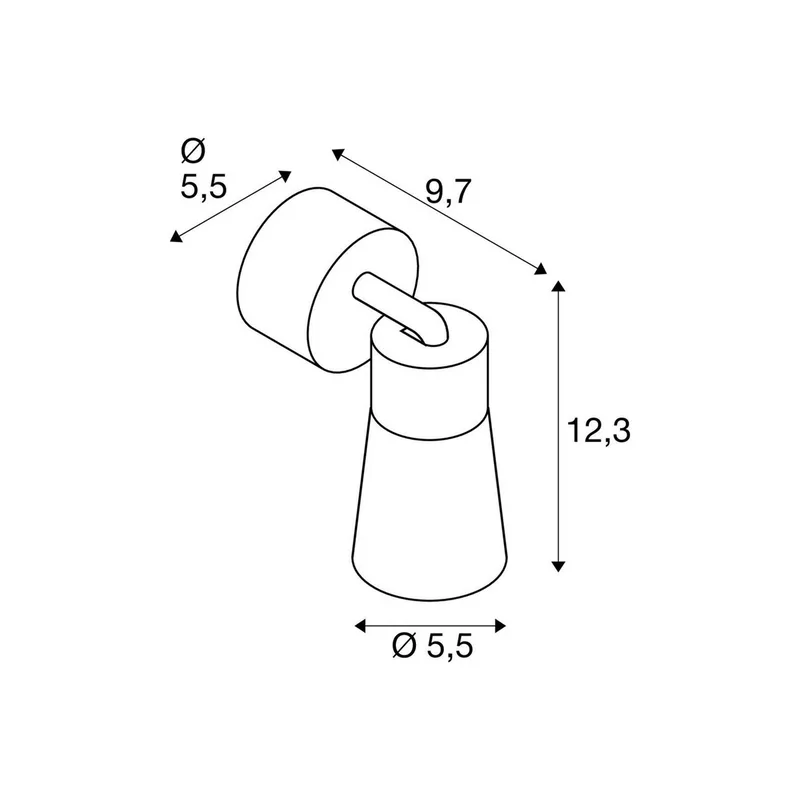 plafondlamp Puri 2.0 Cone, zwart/goudkleurig, Ø 5 cm från SLV i Svart, Guld – produktbild