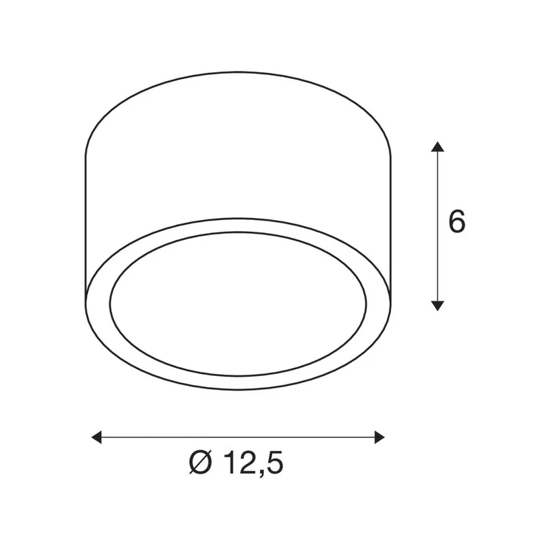 Plafondlamp SLV Rox, geborsteld aluminium, aluminium, Ø 12,5 cm de SLV en Aluminium – photo produit