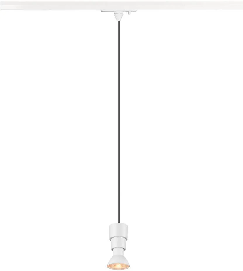 PURI 2.0 Basic, 1~ Pendelleuchte, GU10, Pendellänge 200cm, 1x max. 6W, weiß - Leuchten mit 1 Phasen Adapter von SLV – Produktfoto