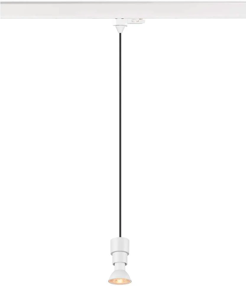 PURI 2.0 Basic, 3~ Pendelleuchte, GU10, Pendellänge 200cm, 1x max. 6W, weiß - Leuchten mit 3 Phasen Adapter 230V de SLV – photo produit
