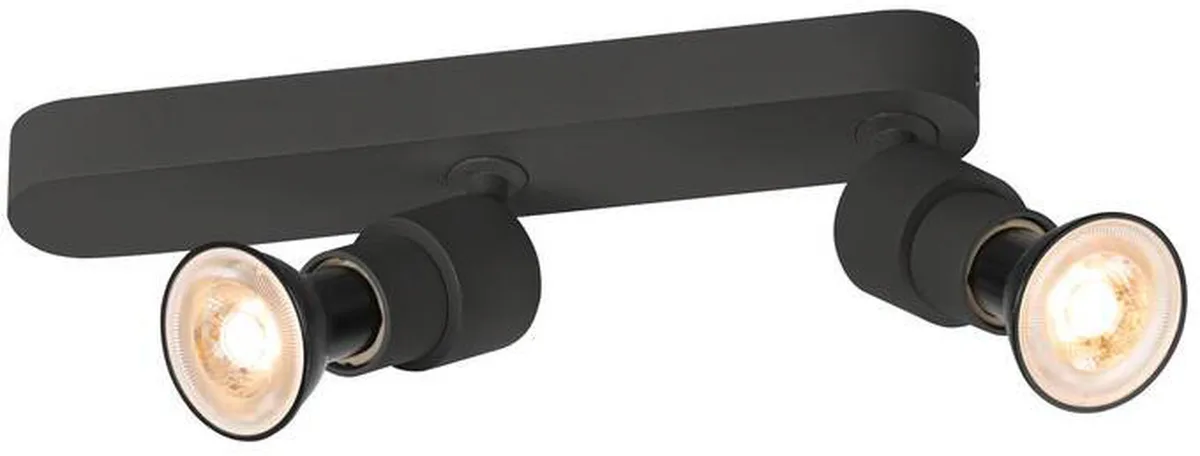 PURI 2.0 Basic, Wand- und Deckenaufbauleuchte, asymmetrisch, rund, 2 x max. 6W GU10, schwarz - Wand- und Deckenleuchten de SLV – photo produit
