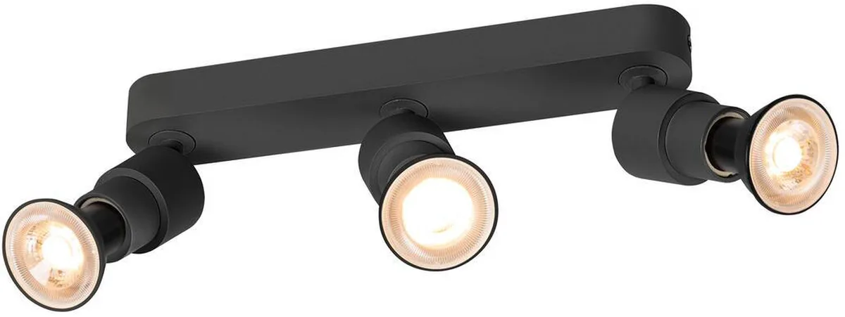 PURI 2.0 Basic, Wand- und Deckenaufbauleuchte, long, rund, 3 x max. 6W GU10, schwarz - Wand- und Deckenleuchten van SLV – productfoto