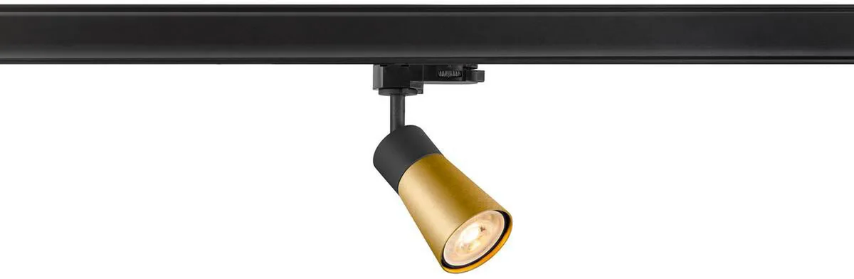 PURI 2.0 Cone, 3~ Spot, GU10, 1x max. 6W, schwarz / gold - Leuchten mit 3 Phasen Adapter 230V de SLV – photo produit