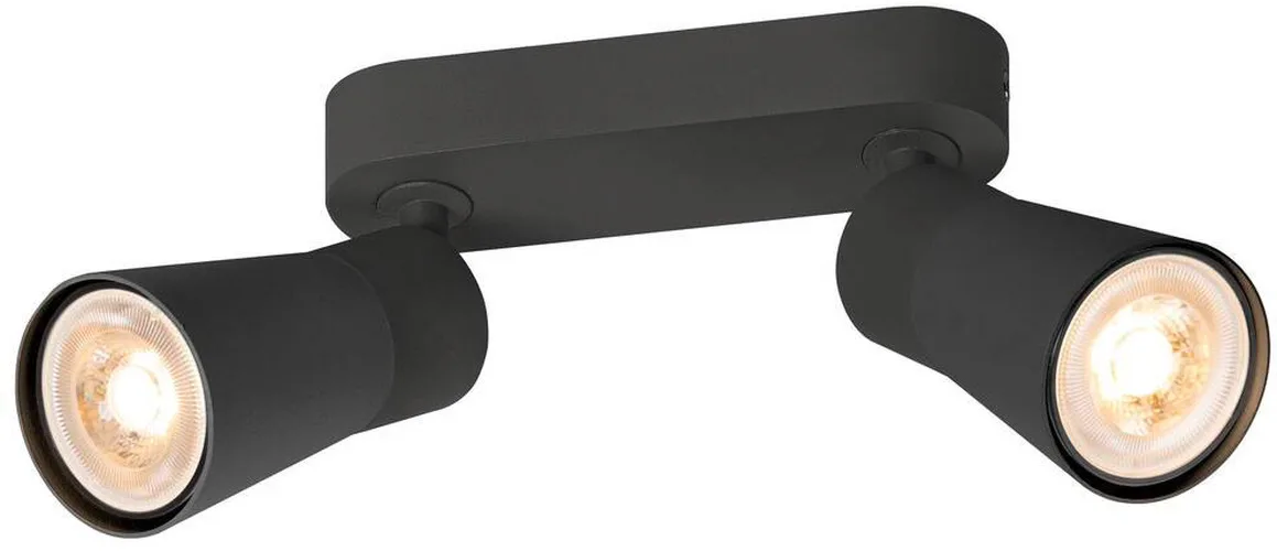PURI 2.0 Cone, Wand- und Deckenaufbauleuchte, long, 2 x max. 6W GU10, schwarz - Wand- und Deckenleuchten fra SLV – produktbillede