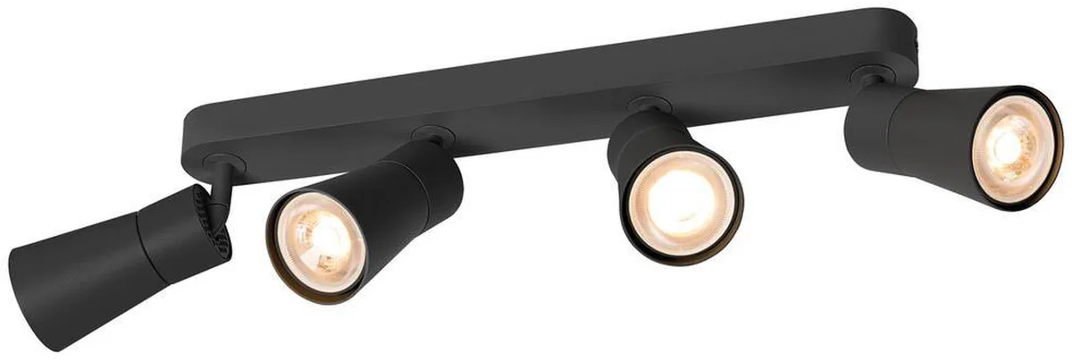 PURI 2.0 Cone, Wand- und Deckenaufbauleuchte, long, 4 x max. 6W GU10, schwarz - Wand- und Deckenleuchten de SLV – photo produit