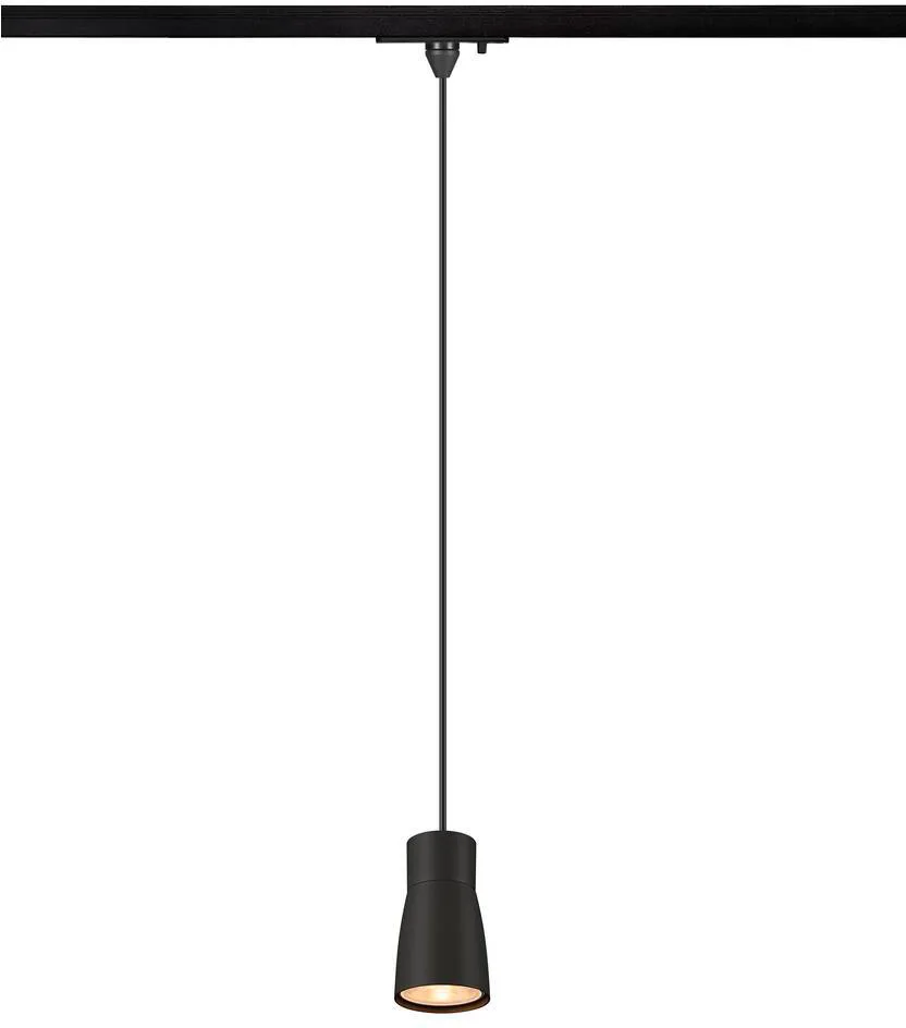 PURI 2.0 Dome, 1~ Pendelleuchte, GU10, Pendellänge 200cm, 1x max. 6W, schwarz - Leuchten mit 1 Phasen Adapter de SLV – photo produit