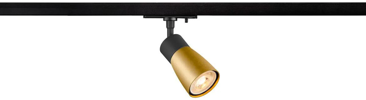 PURI 2.0 Dome, 1~ Spot, GU10, 1x max. 6W, schwarz / gold - Leuchten mit 1 Phasen Adapter von SLV – Produktfoto