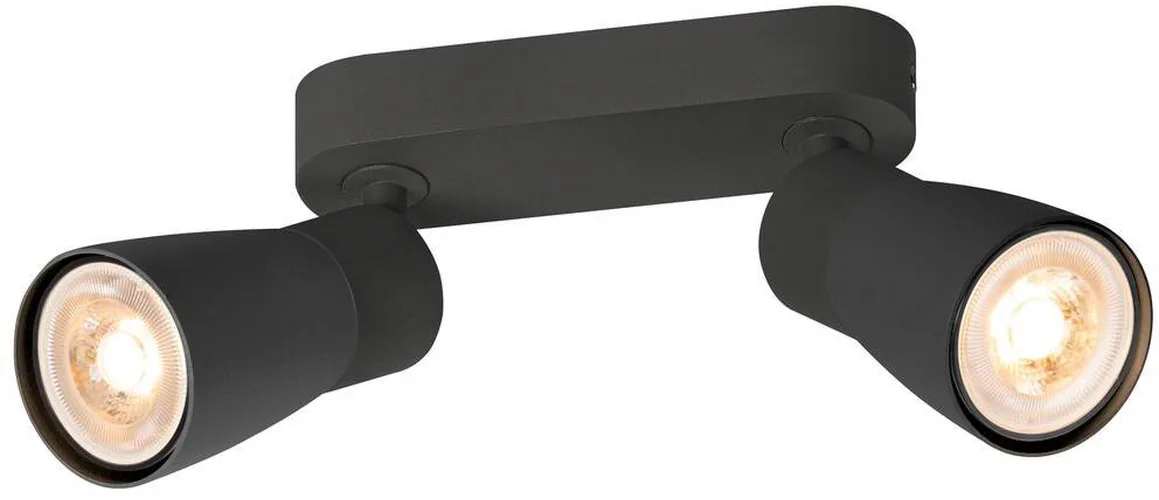 PURI 2.0 Dome, Wand- und Deckenaufbauleuchte, long, 2 x max. 6W GU10, schwarz - Wand- und Deckenleuchten de SLV – photo produit
