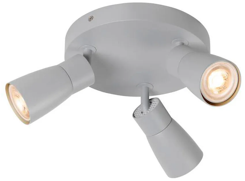 PURI 2.0 Dome, Wand- und Deckenaufbauleuchte, rund, 3 x max. 6W GU10, grau - Wand- und Deckenleuchten von SLV – Produktfoto