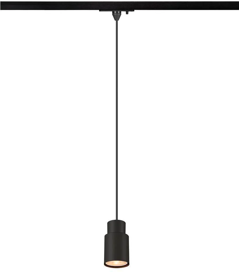 PURI 2.0 Tube, 1~ Pendelleuchte, GU10, Pendellänge 200cm, 1x max. 6W, schwarz - Leuchten mit 1 Phasen Adapter de SLV – photo produit
