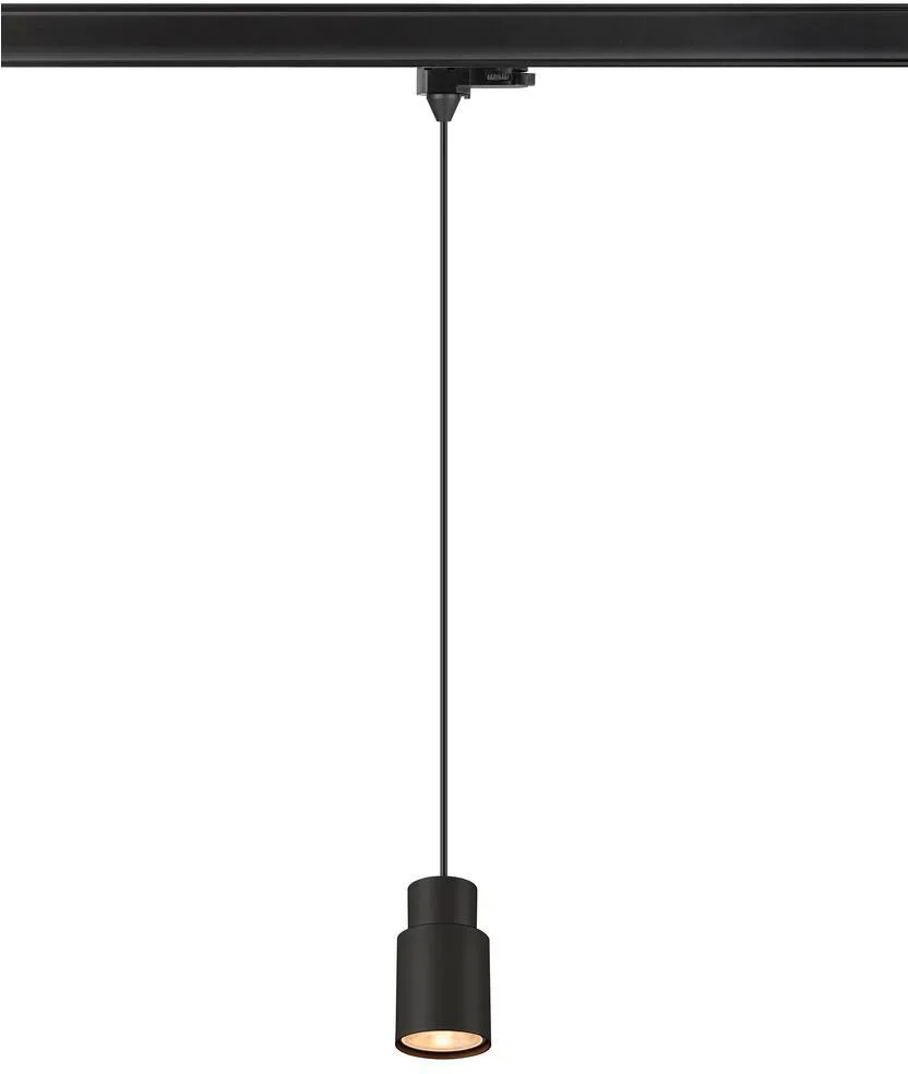 PURI 2.0 Tube, 3~ Pendelleuchte, GU10, Pendellänge 200cm, 1x max. 6W, schwarz - Leuchten mit 3 Phasen Adapter 230V de SLV – photo produit