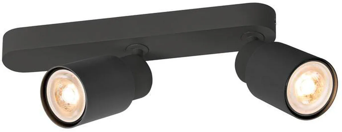 PURI 2.0 Tube, Wand- und Deckenaufbauleuchte, asymmetrisch, 2 x max. 6W GU10, schwarz - Wand- und Deckenleuchten de SLV – photo produit
