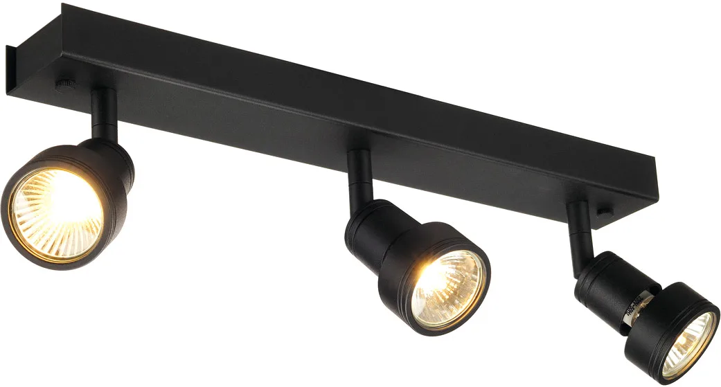 PURI 3 Deckenleuchte, matt- schwarz, 3xGU10, max. 3x50W, mit Decoring - Wand- und Deckenleuchten by SLV – product photo