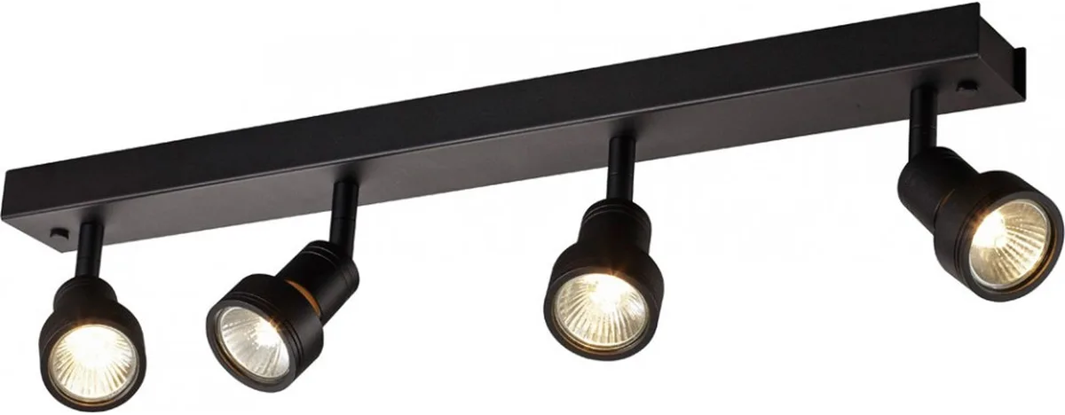 PURI CW, Indoor Wand- & Deckenaufbauleuchte, QPAR51, 4x, schwarz - Wand- und Deckenleuchten von SLV – Produktfoto