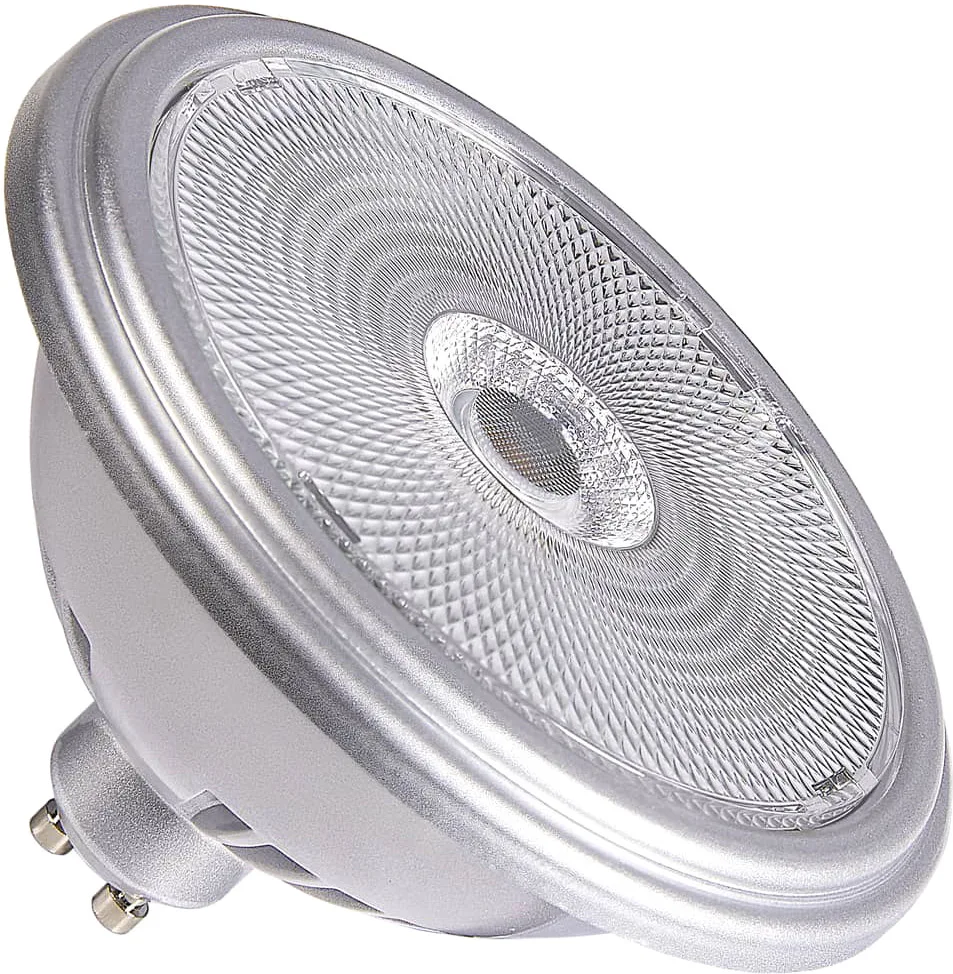 QPAR111 GU10, LED Leuchtmittel silber 12,5W 2700K CRI90 60° - LED Lampen ES111 fra SLV – produktbillede