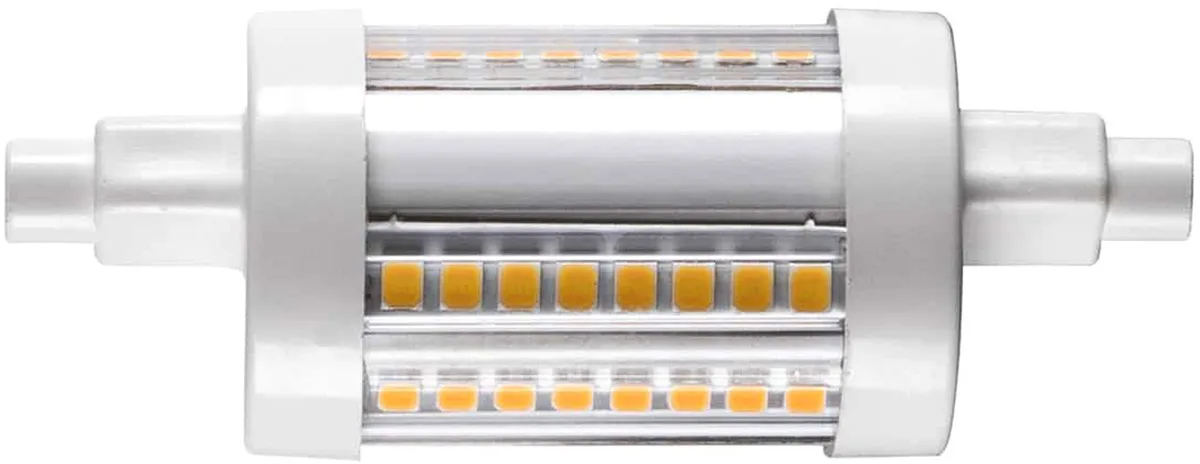 QT DE12 R7S 78mm, LED Leuchtmittel transparent 9W 3000K CRI90 330° - LED Lampen Sockel R7s von SLV – Produktfoto