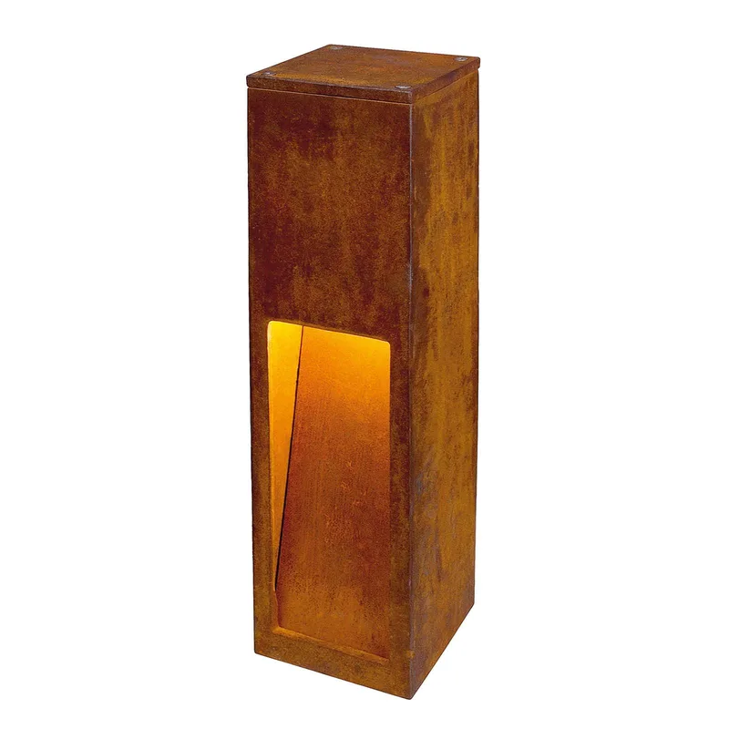 Rusty Slot 50 LED sokkellamp, hoogte 50 cm de SLV en Roestbruin – photo produit
