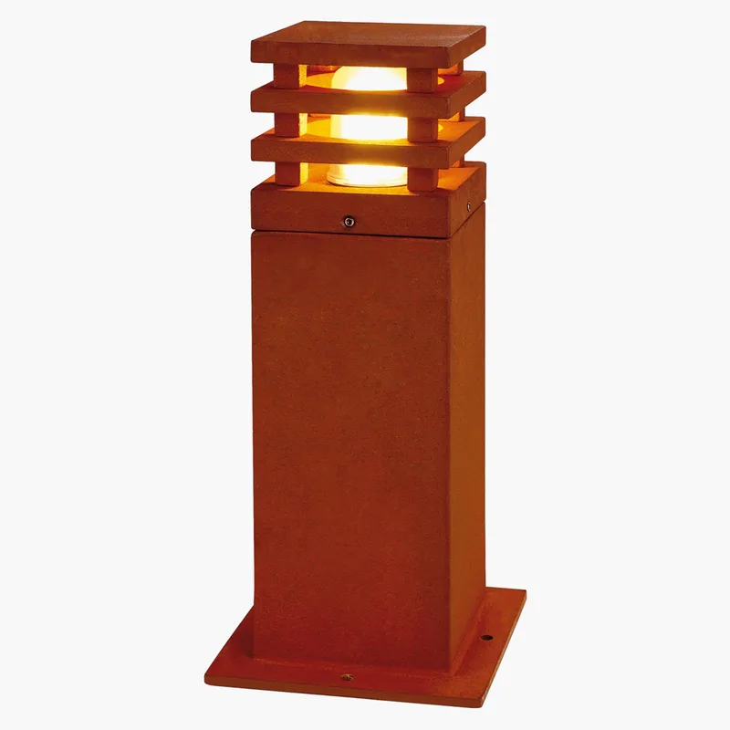 RUSTY SQUARE 40 Luminaire pour socle Jardin Acier Corten de SLV en Roestbruin, Blanc – photo produit
