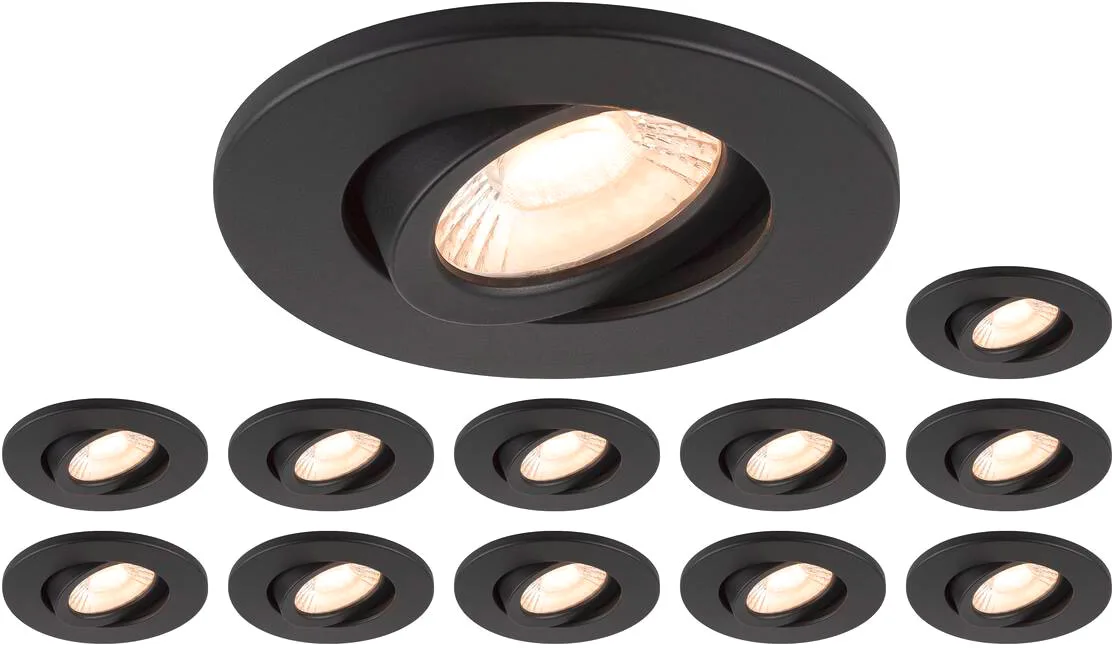 Set bestehend aus 12x 1007090 UNIVERSAL DOWNLIGHT MOVE PHASE, IP20 38° und 1007091 UNIVERSAL - Downlights by SLV – product photo