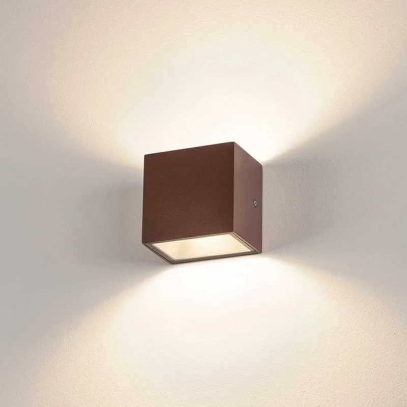Sitra Cube LED buitenwandlamp fra SLV i Roest – produktbillede