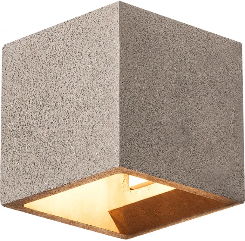 SOLID CUBE, Wandleuchte, QT14, schwarzer Sandstein, max. 25W - Wand- und Deckenleuchten fra SLV – produktbillede