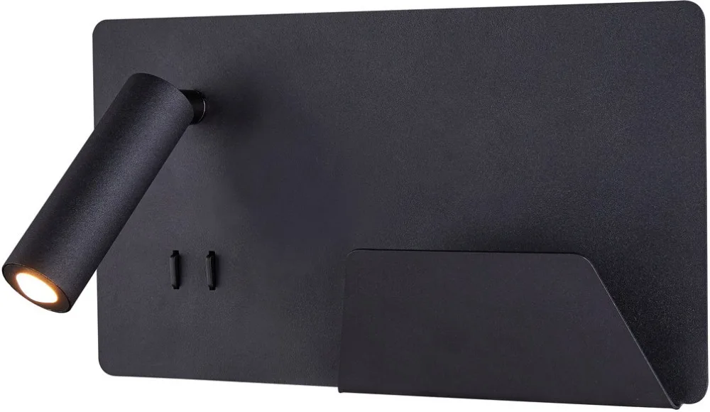 SOMNILA SPOT, Indoor LED Wandaufbauleuchte 3000K schwarz Version rechts inkl. USB Anschluss - Wand- und Deckenleuchten von SLV – Produktfoto