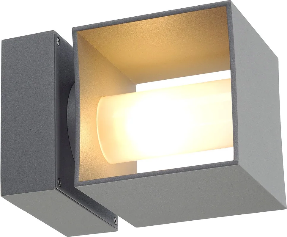 SQUARE TURN, QT14, Outdoor Wandleuchte, silbergrau, max. 42W, IP44 - Stand-, Wand- und Deckenleuchten (Outdoor) von SLV – Produktfoto
