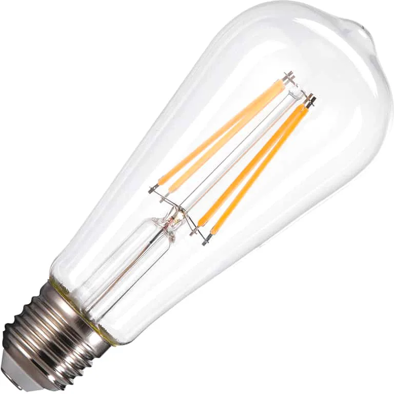 ST58 E27, LED Leuchtmittel transparent 7,5W 2700K CRI90 320° - LED Lampen Sockel E27 by SLV – product photo