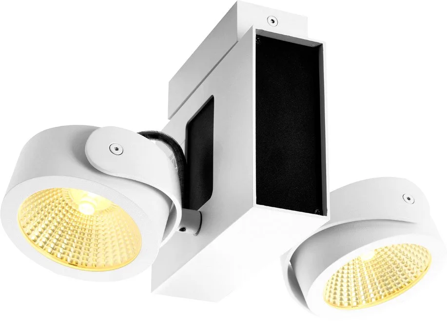 TEC KALU CW, LED Indoor Wand- und Deckenaufbauleuchte, 2x weiß/schwarz - Wand- und Deckenleuchten de SLV – photo produit
