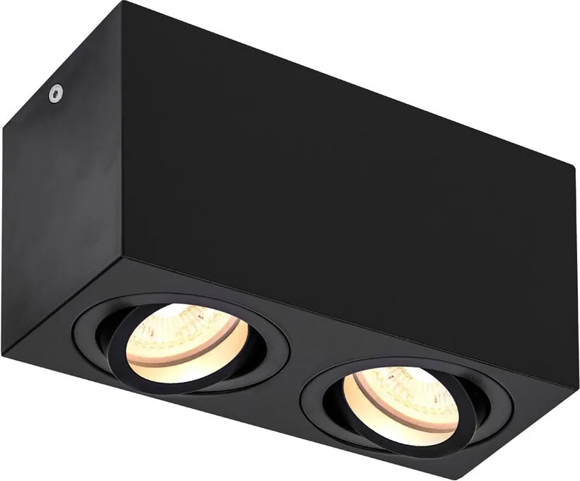 TRILEDO, Indoor Deckenaufbauleuchte, QPAR51, 2x, schwarz, max 10W - Wand- und Deckenleuchten från SLV – produktbild