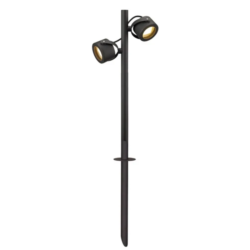 tuinpadverlichting Sitra, 2-lamps, antraciet, aluminium, GX53, IP44 von SLV in Helder, Anthrazit – Produktfoto